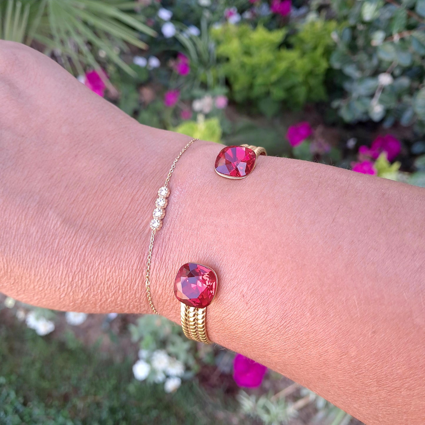 Jonc cristal Swarovski rouge