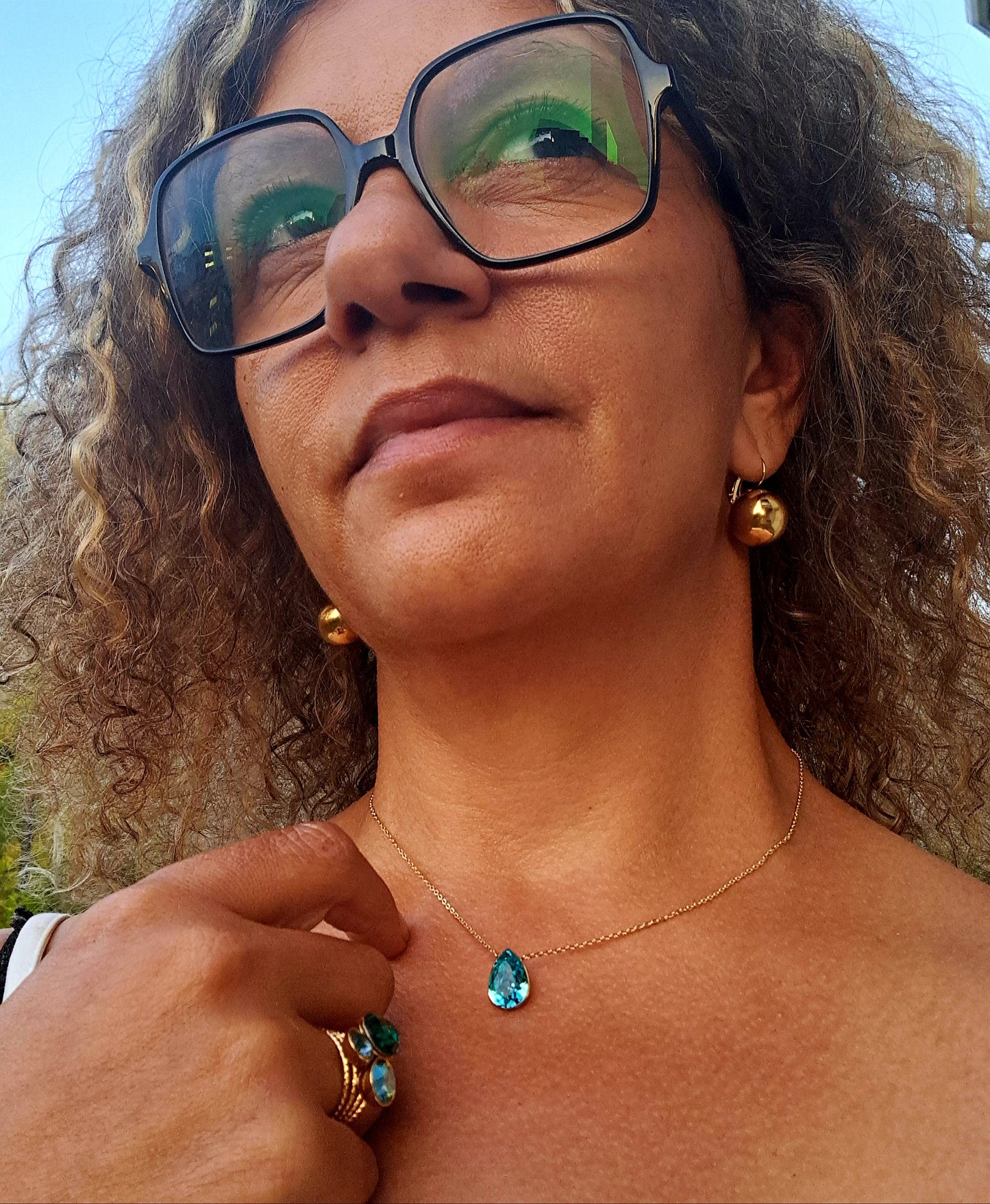 Collier Swarovski bleu turquoise