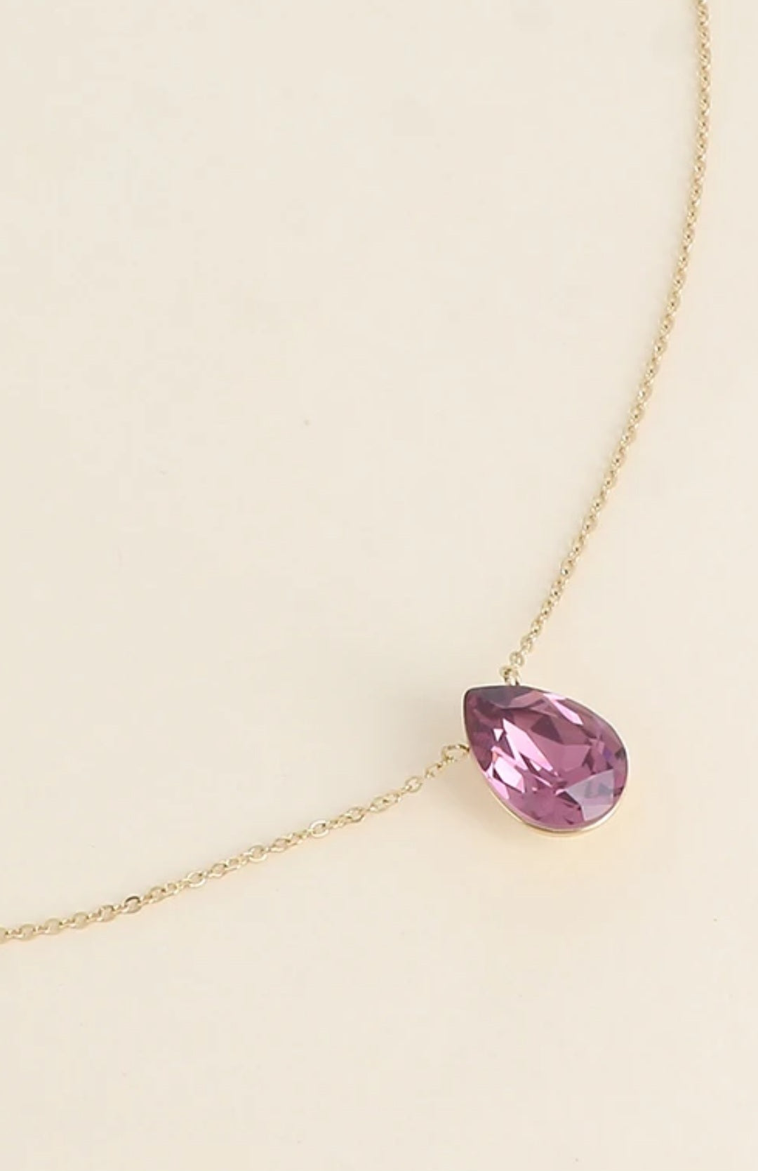Collier Swarovski cristal mauve