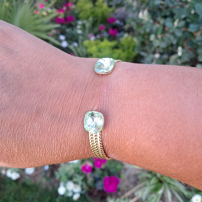 Jonc cristal Swarovski vert d'eau