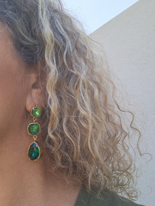 Boucles d'oreilles Liria vertes