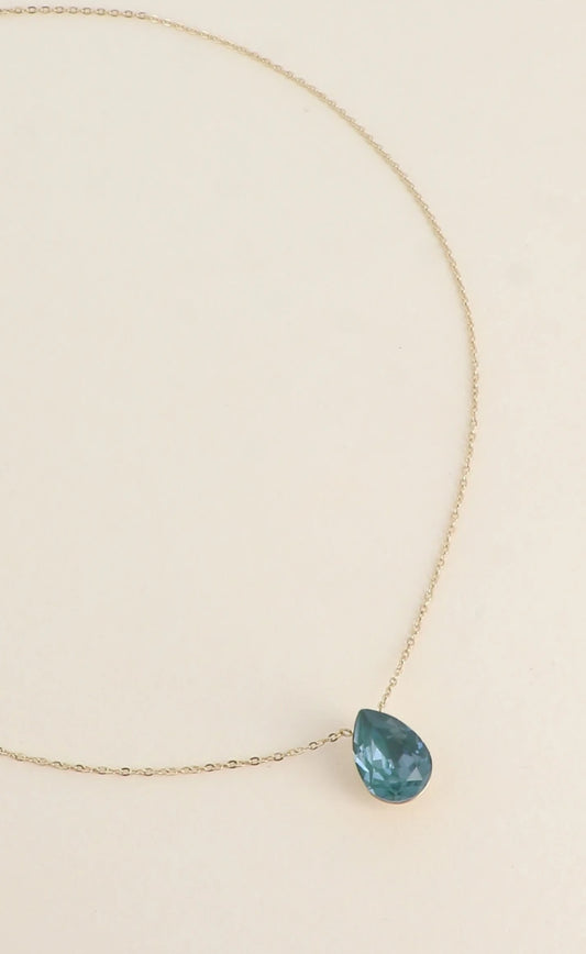 Collier Swarovski cristal vert sapin