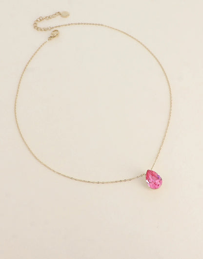 Collier Swarovski cristal rose fuchsia