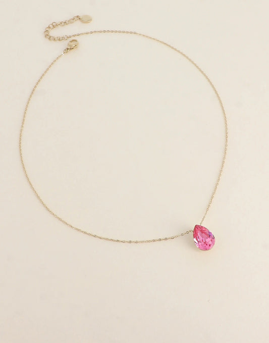 Collier Swarovski cristal rose fuchsia