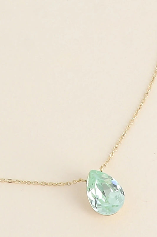 Collier Swarovski vert d'eau