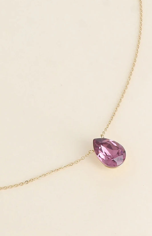 Collier Swarovski cristal mauve