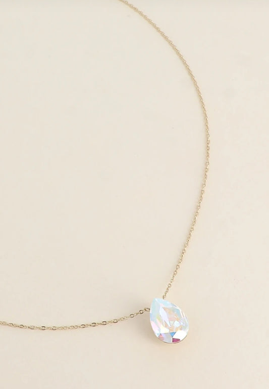 Collier Swarovski cristal gris perle